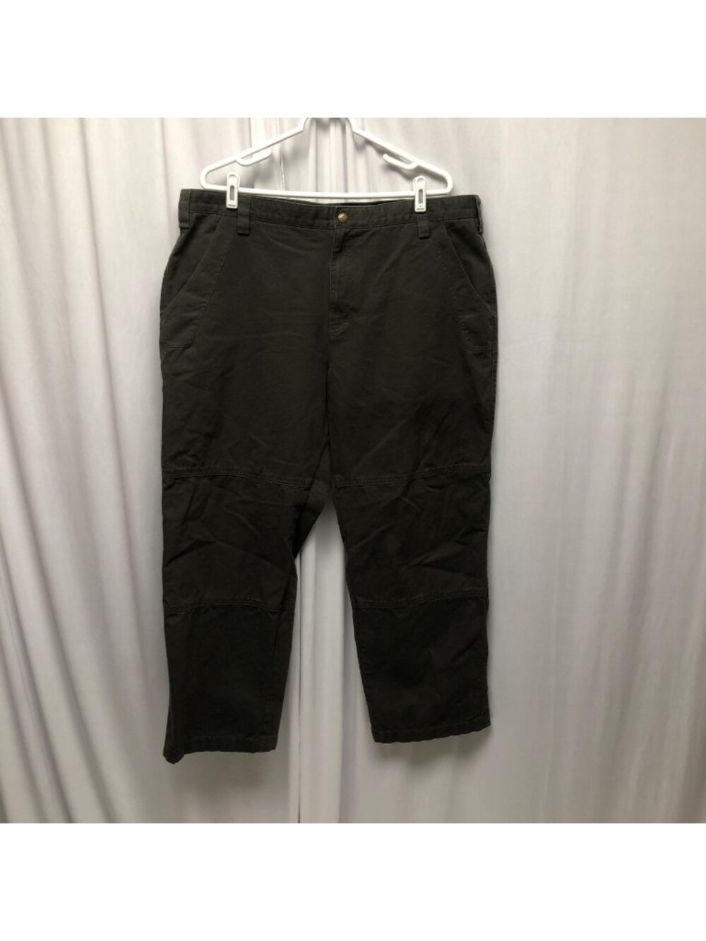 Cabelas Outfitter Series Pants Mens Size 40x30 Olive Green Slash Pockets Trouser